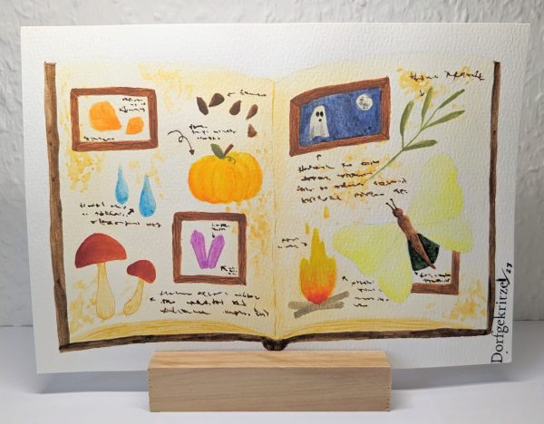 Original Aquarell "Buch"
